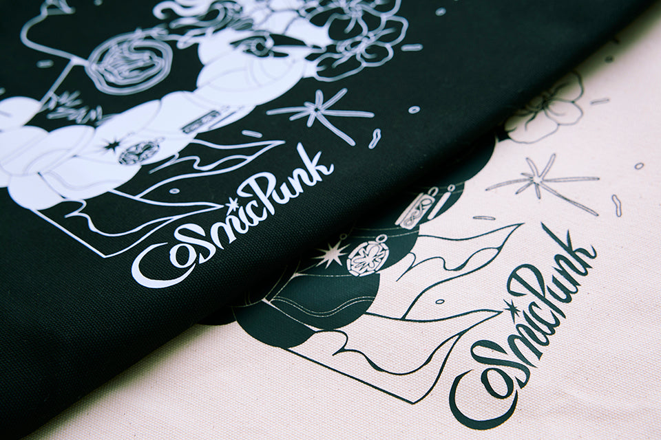 "COSMICPUNK" Tote bag(ナチュラル)