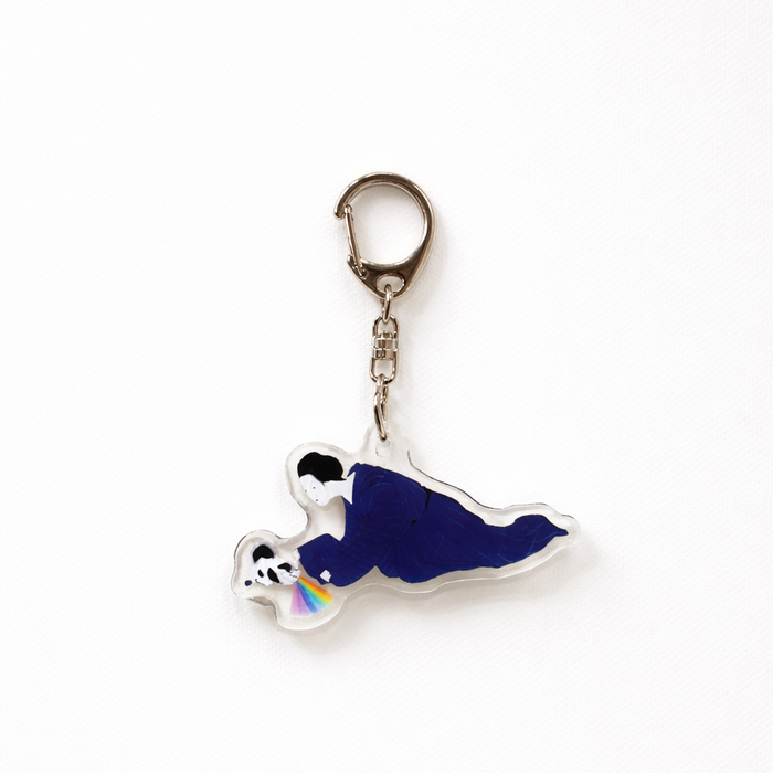 アクリルキーホルダー  虹を追いかける 'To capture a rainbow.'